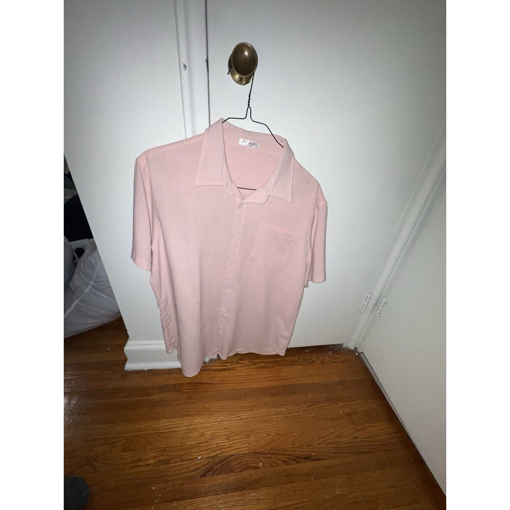 Bundle: 2 men’s used pink dress shirts (read description)